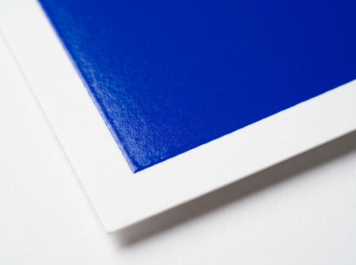 Spot Color (Pantone) print finishing detail on premium paper stock