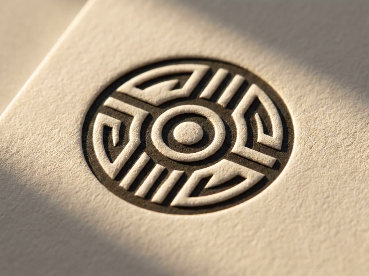 Deboss / Emboss print finishing detail on premium paper stock