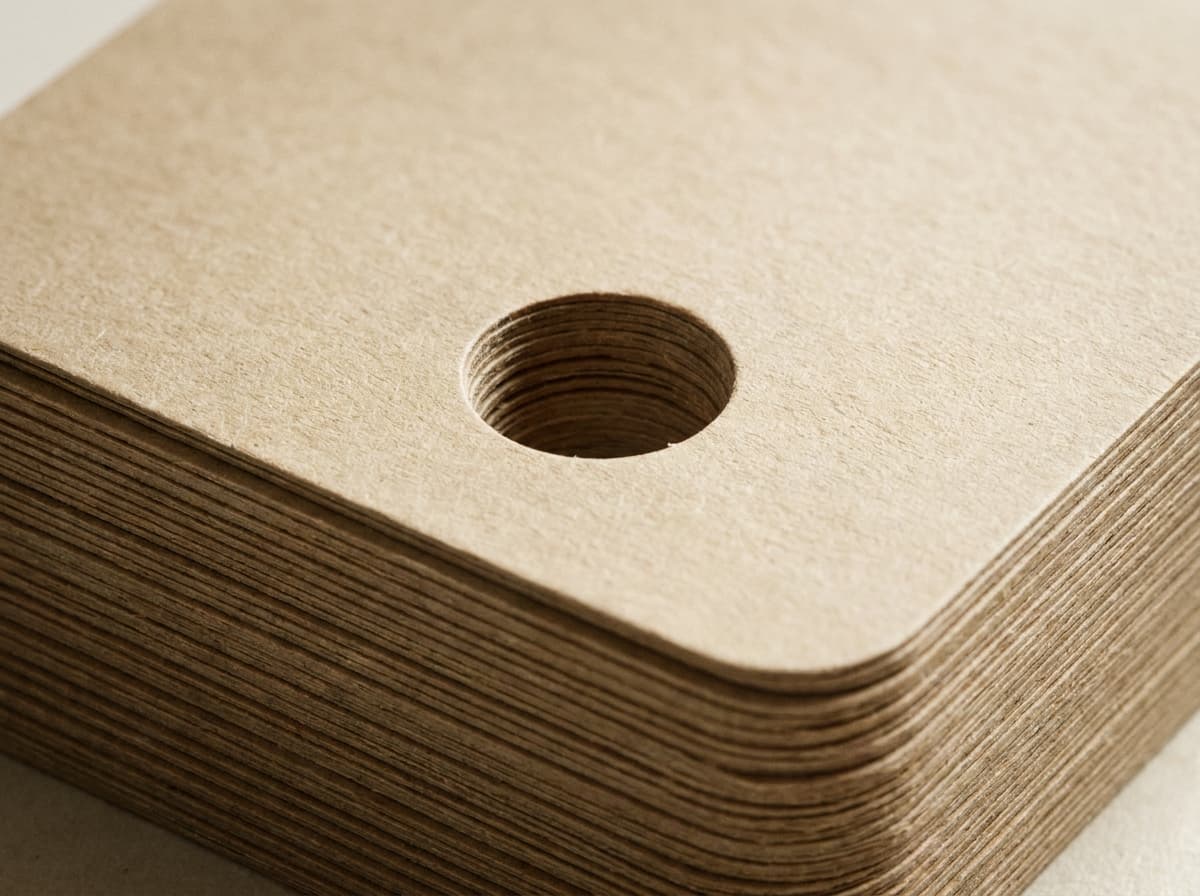 Drilled Hole print finishing detail on premium paper stock